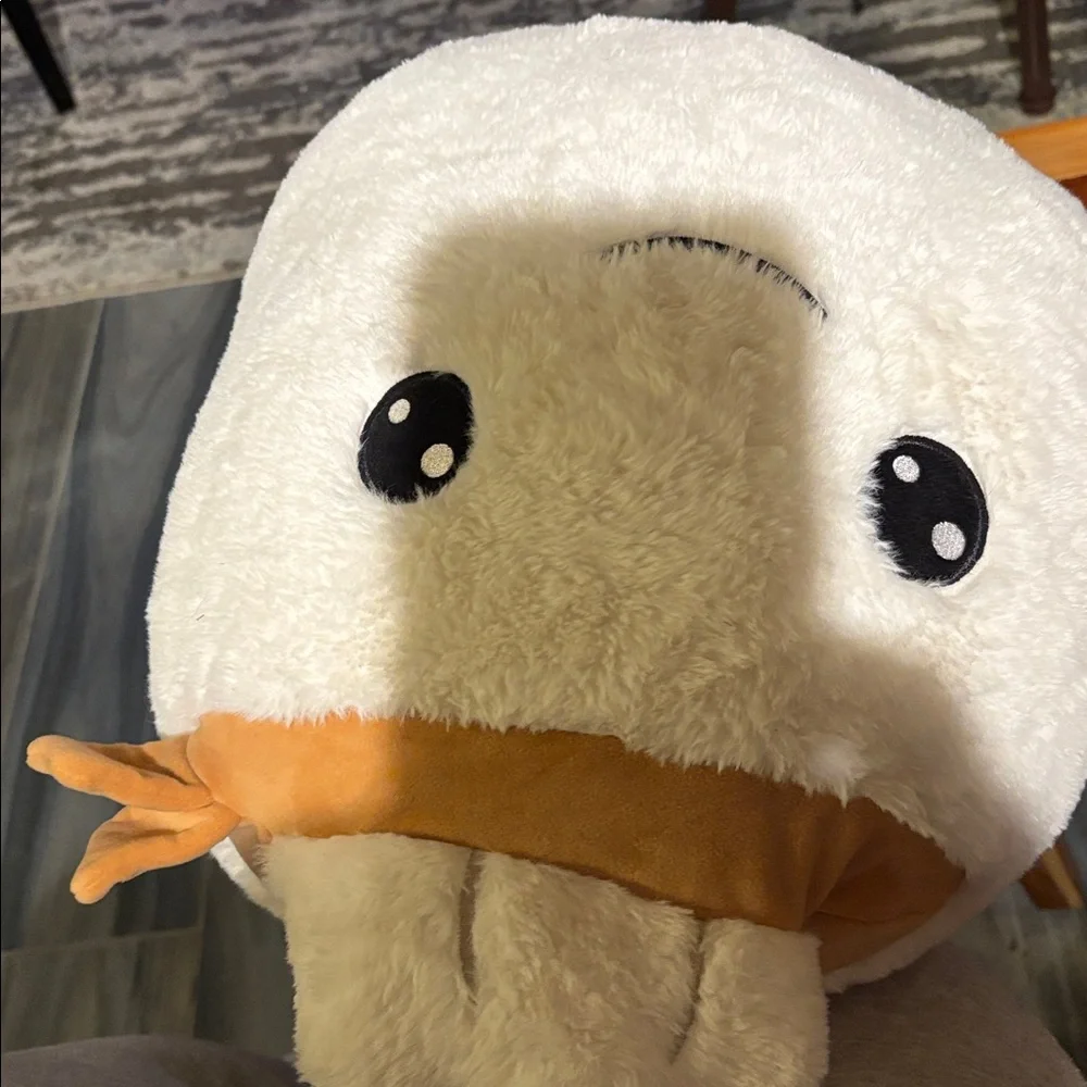Cozy Plush Bird Bed - White and Tan